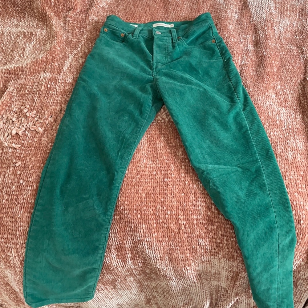 Turquoise corduroy wedge straight Levi’s